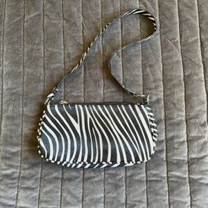 Zebra Print Mini Baguette Purse